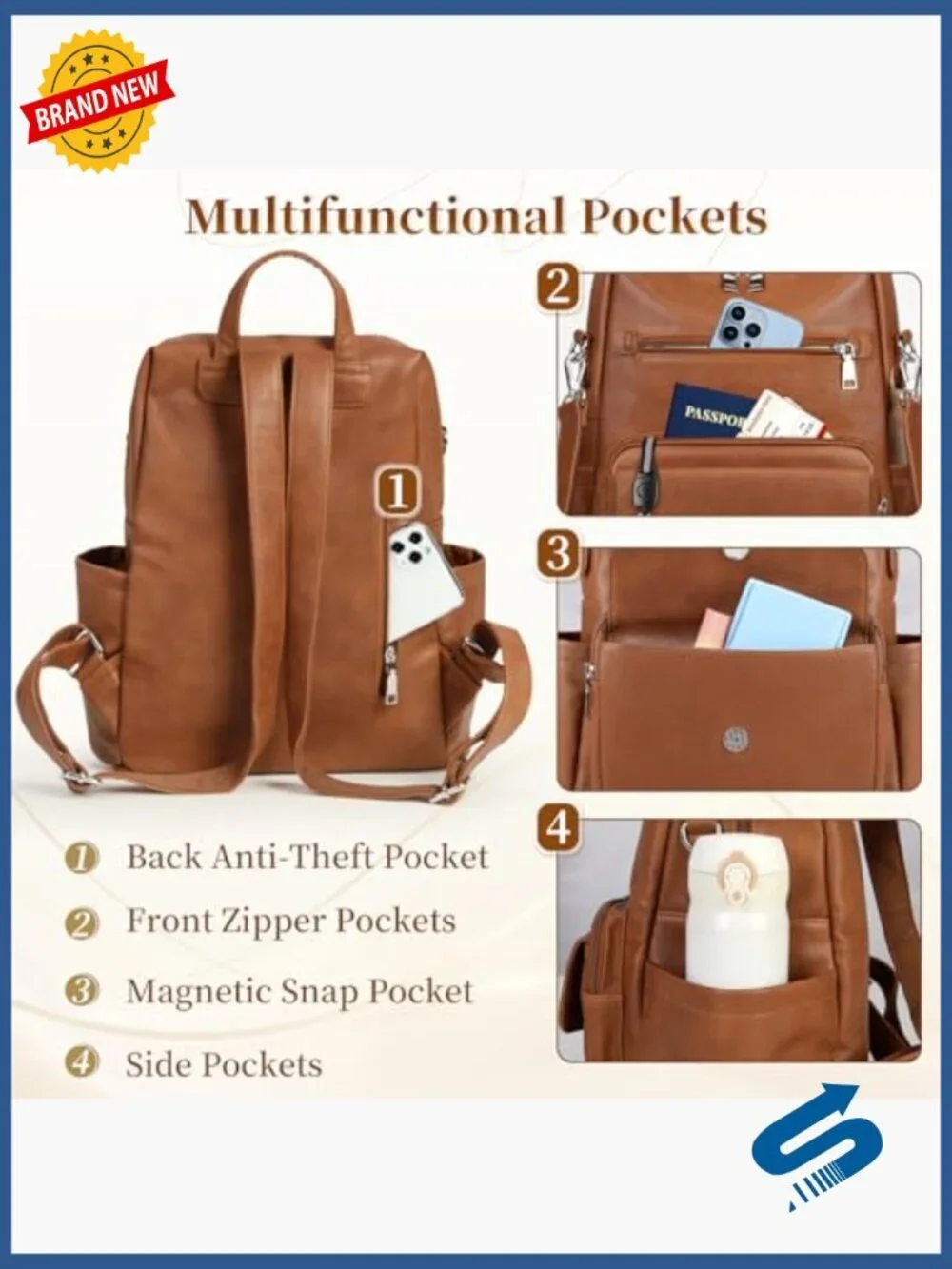 Convertible Backpack Purse Fits 13.3